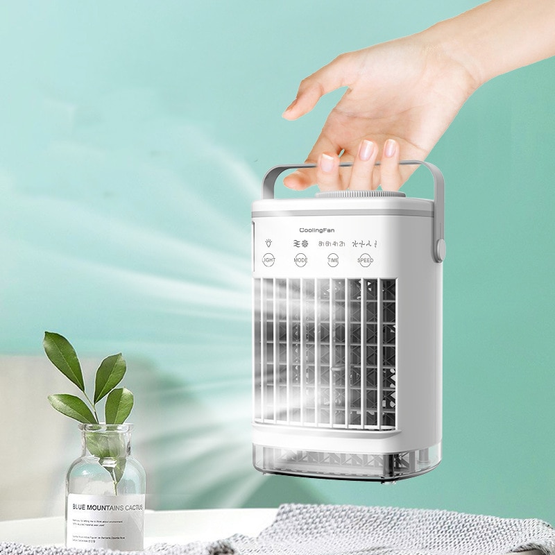 Portable Air Conditioner, Evaporative Air Conditioner Fan With Water Tank Camping AC Unit, Personal Air Cooler Desktop