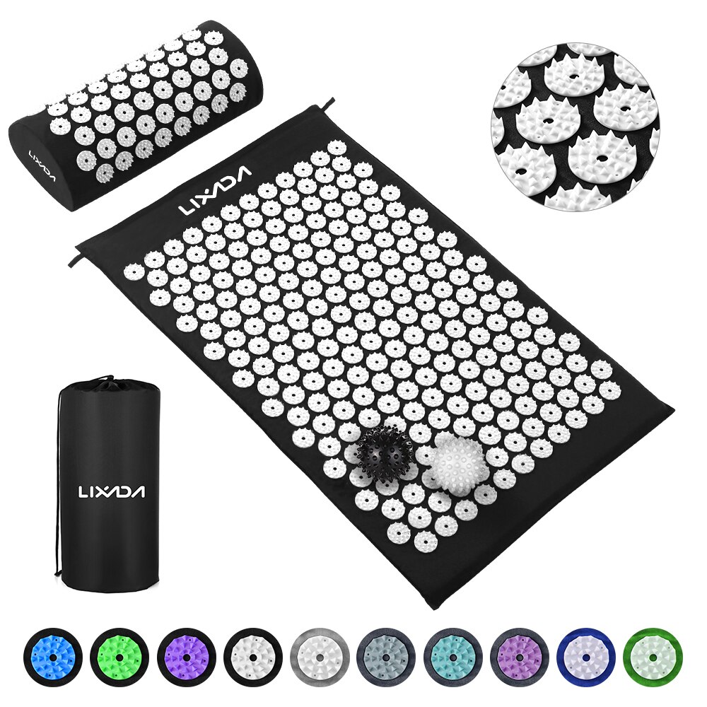 Lixada Acupressure Mat and Pillow Set with 2pcs Spiky Massage Balls for Back/Neck/Feet Pain Relief and Muscle Relaxation: 3