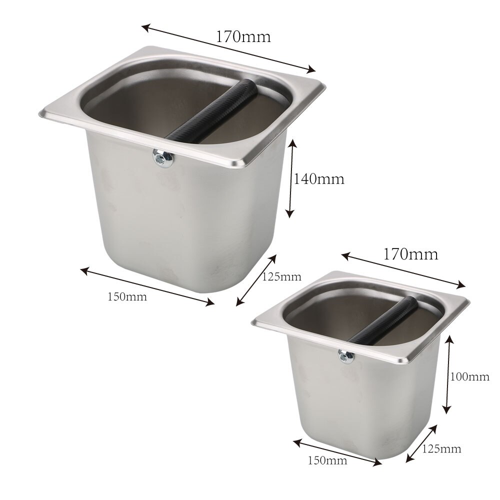 NICEYARD Practical Anti Slip Coffee Knock Box Espresso Knock Box Durable Coffee Supplies Two Size Stainless Steel Kitchen Tool