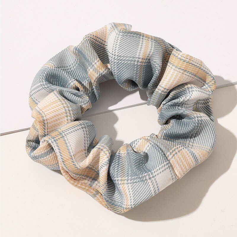 Vintage Bloemen Stof Haar Touw Haar Chouchou Meisje Bos Voor Vrouwen Elastische Haarband Paardenstaart Houder Haar Stropdas Gom Accessoires: Grey