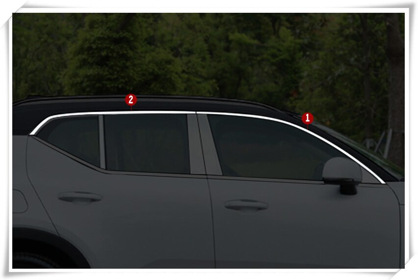 Voor Volvo XC40 Roestvrij Staal Bovenste of Bodem Vensterbank Versieringen Molding Decoratie Strips Cover 4 stuks auto Styling