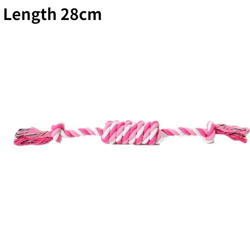 Jouets à mâcher en corde de coton à Double nœud pour chien, molaires résistantes aux morsures, petit gabarit, nettoyage des dents: B-Picture color