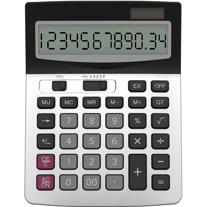 Nworld 12-digit Standard Function Desktop Business Calculator Computer keys Large-screen Solar Energy For Finance Department