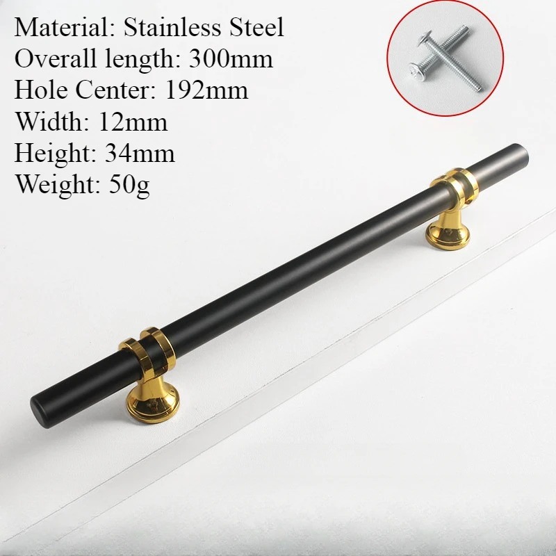 Tiradores de puerta dorados y negros modernos de 50mm-300mm, tiradores de armario de cocina, pomos de cajón sólidos, herrajes para muebles de: Azul