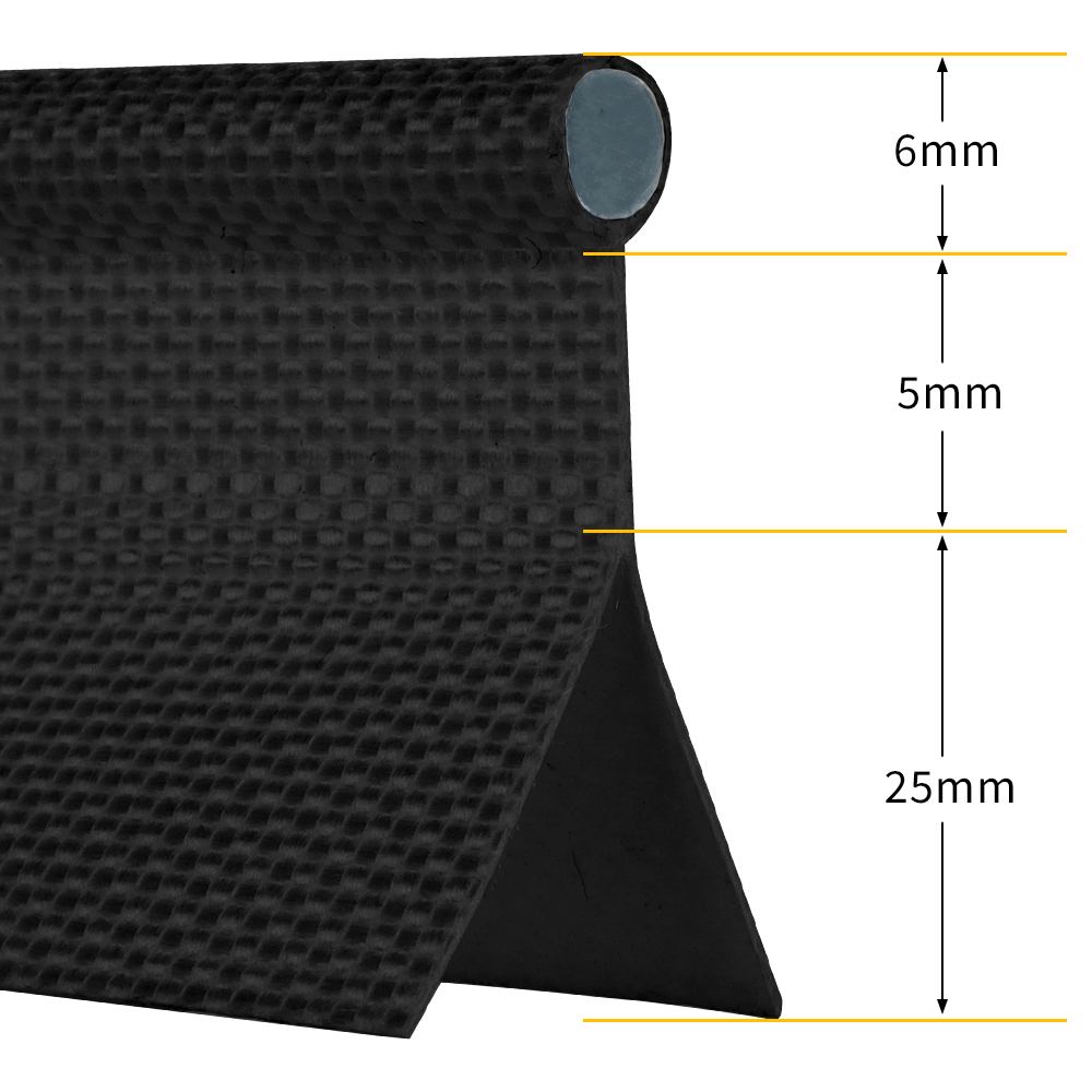 1m campingvogns markiseskinner rørføring 6mm dobbelt flap sort grå pvc kerne keder camping/telt/markiser/telte: Sølv