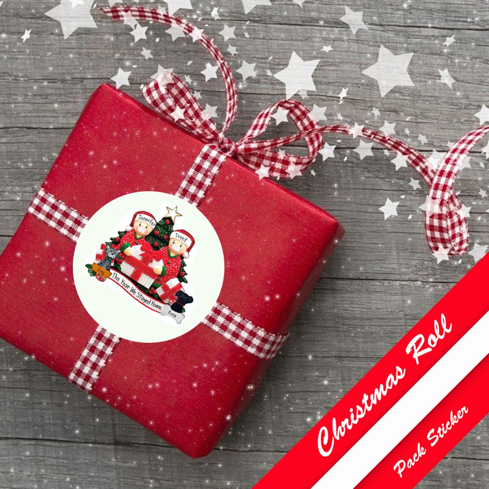Exclusieve Kerst Stickers, Pack Sticker Kerstvakantie Decorating 1 Roll 500 Berichten Kerst