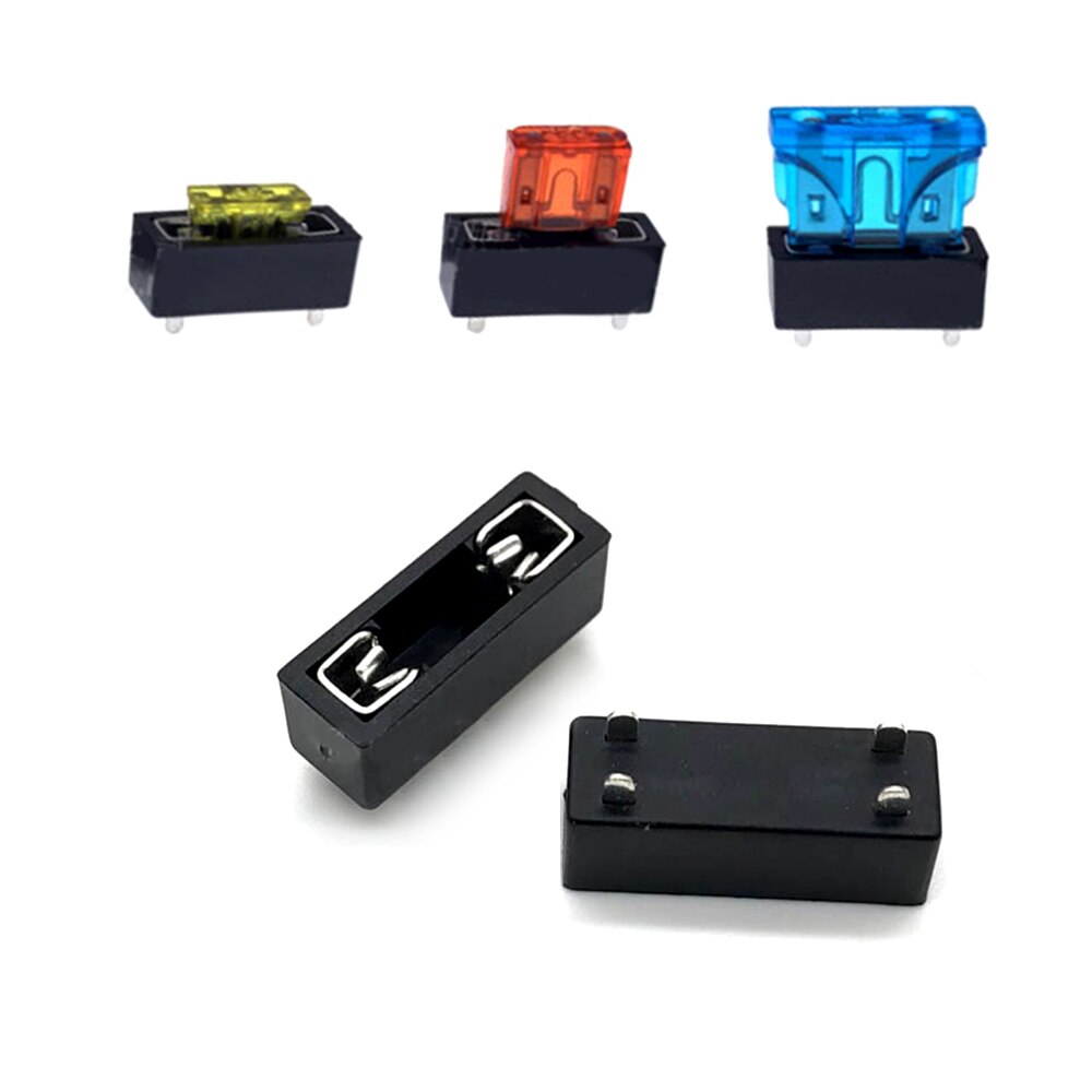 10PCS Universal Car Fuse Holder PCB Panel Mount Insurance Blocks Micro Mini Medium Small Safety Terminals