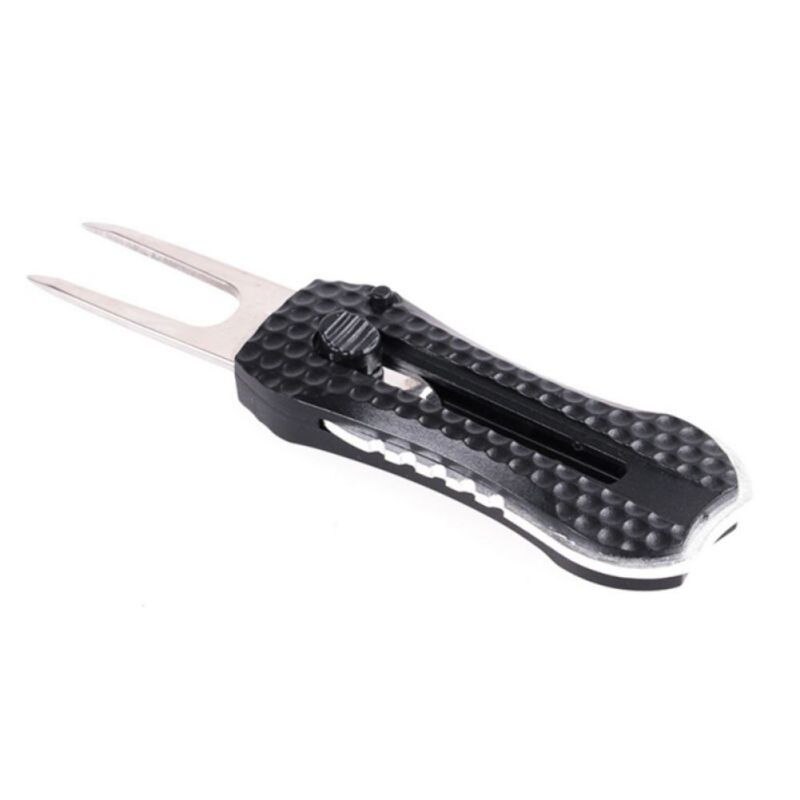 Portable Golf Divot Repair Tool Retractable Plastic Stainless Steel Pitch Cleaner Pitchfork Putting Fork Training Supplies Items: Default Title