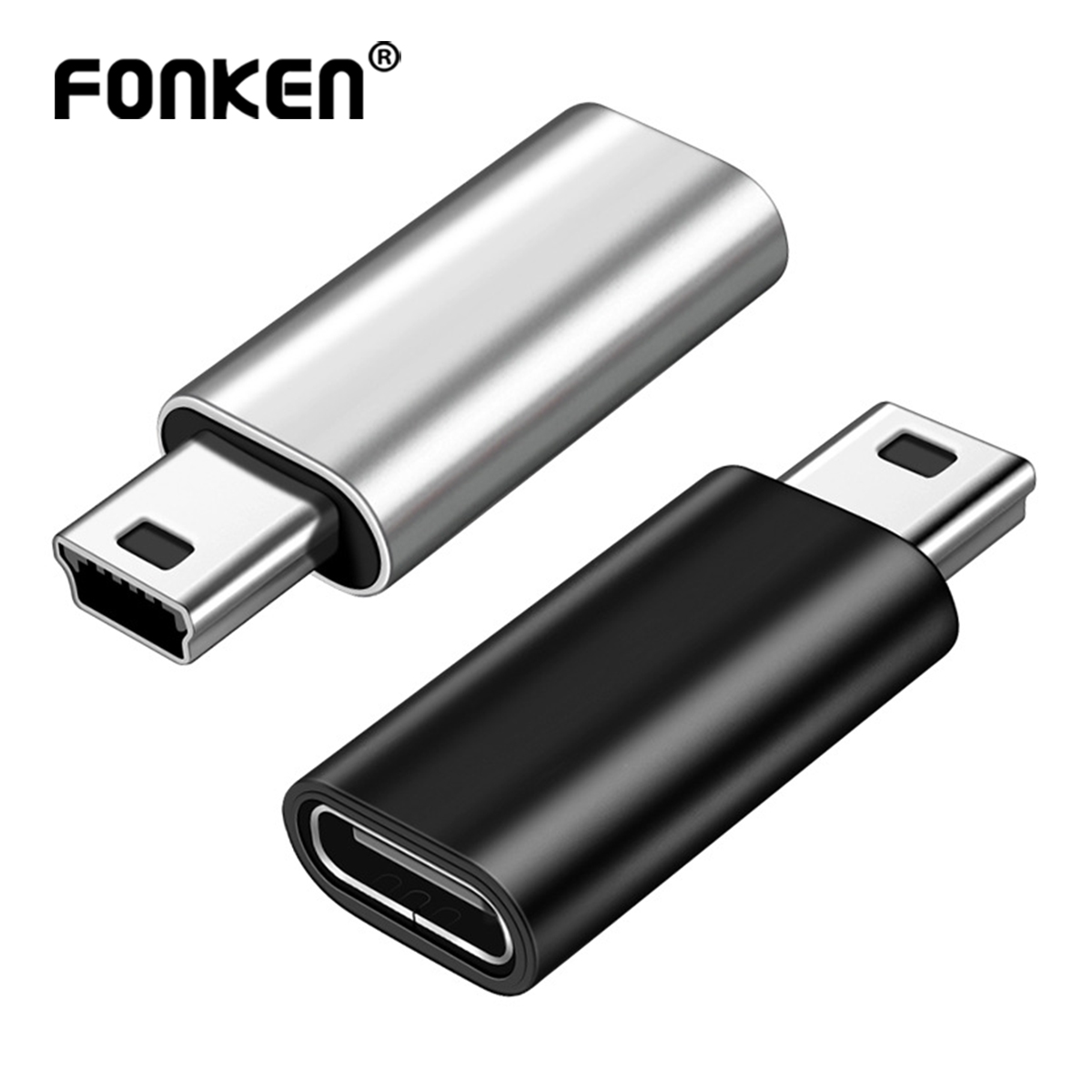 FONKEN Mini USB To Type C Adapter Male Micro USB To Female USB C Data Transfer Connector For MP3 Digital Gamera GPS Conventer