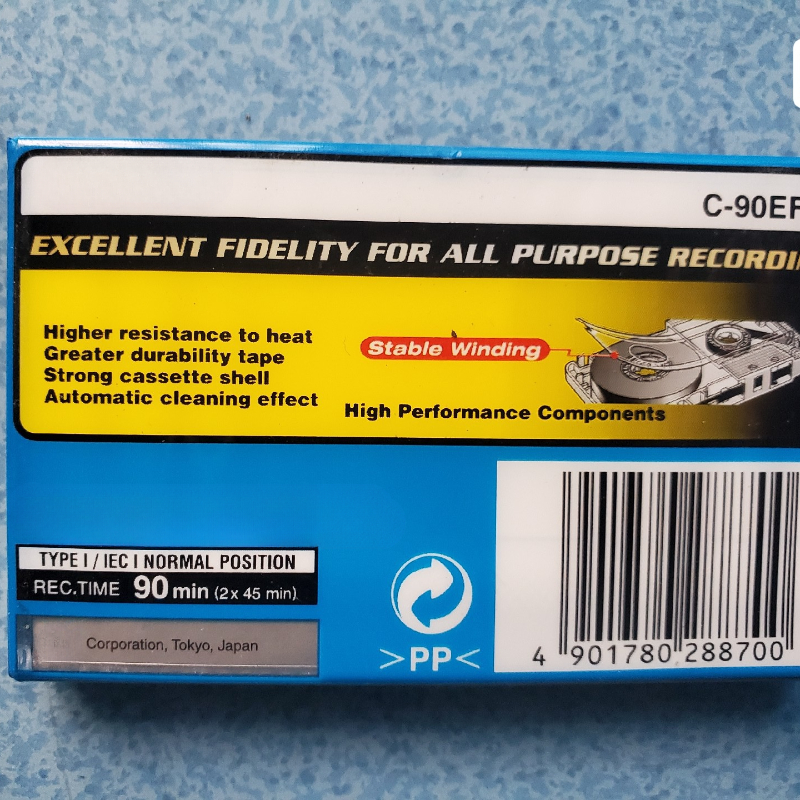 1PC EF90 Minutes Blank Tape High Clarity Magnetic Audio Tape Standard Cassette Blank Tape Tape Recorder Tapes