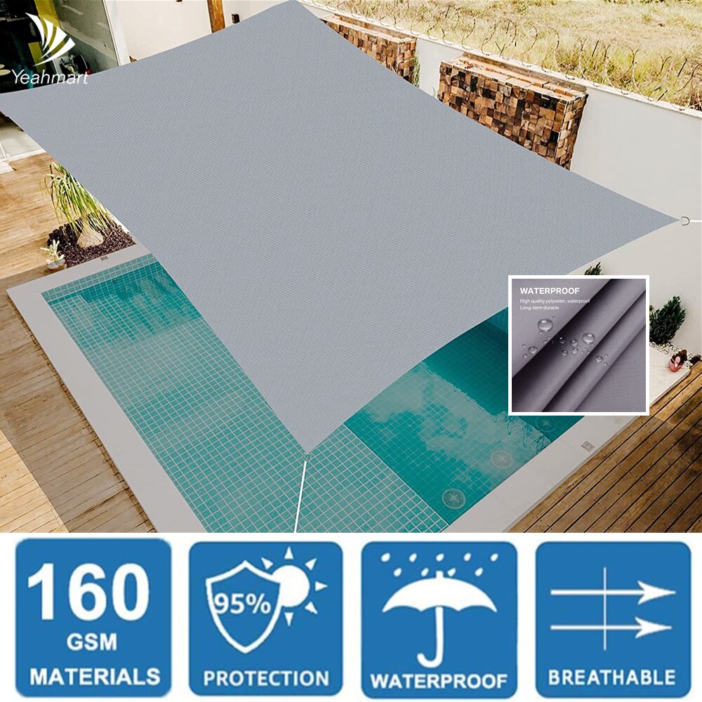4x3M Large Sun Shade Sails Water Permeable UV Block Canopy Heavy Duty Carport for Patio Outdoor Garden Tent Sail Cloth Awning