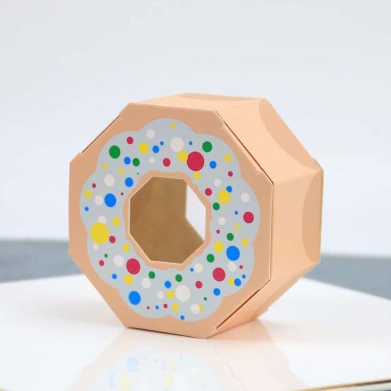 6PCS Donuts Paper Bags Candy Cookies Packaging DIY Kraft Boxes Kids Birthday Party Decoration Wedding Supplies: 6pcs B