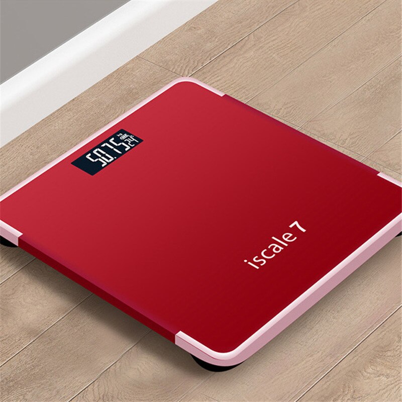 Elektroniske vægte førte digital skærm smart kropsfedt skala gulv krop vægt balance husstand badeværelse skala 180kg: Rød