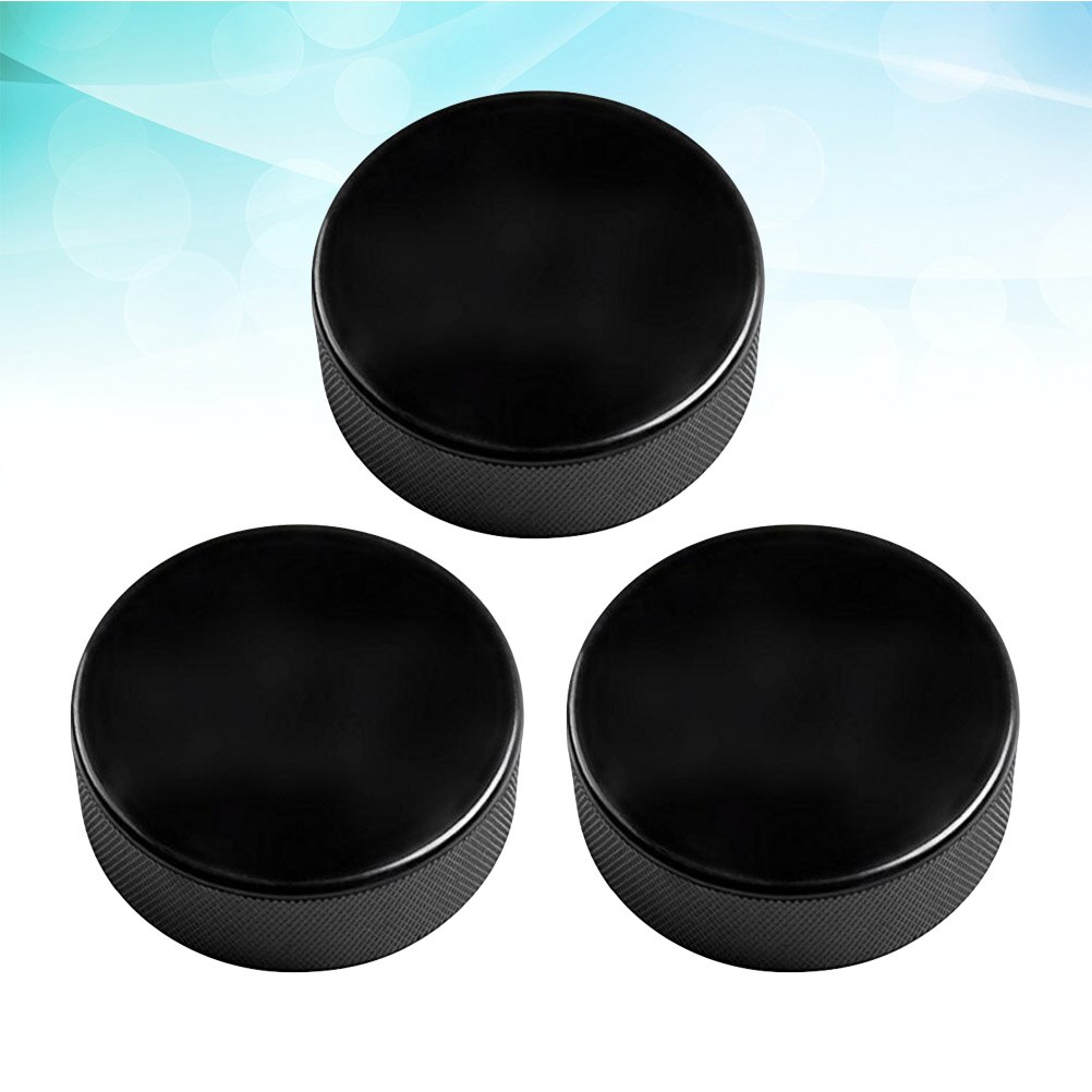 3 stück eishockeypucks aus naturkautschuk, standard-hockeybälle, sportartikel für training und spiel (schwarz)
