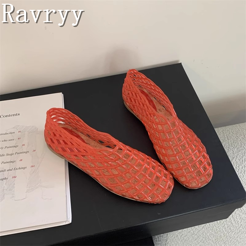 Moda feminina geléia sandálias de borracha plástica cobrir dedo do pé fundo plano oco para fora confortável e respirável sapatos de praia casuais: CÉU AZUL / 35