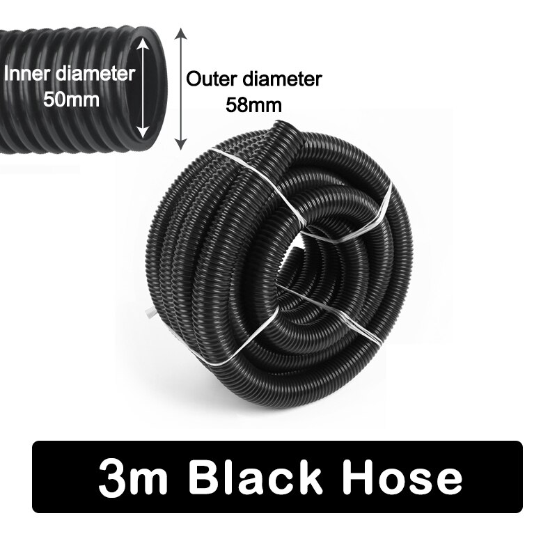Slang Voor Stofzuiger Binnendiameter 32/38/40/50Mm Draad Slang Fabriek Balg Connector Voor stofzuiger Vacuüm Buis: 3m Black Hose(50mm)