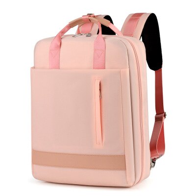 Rechargeable backpack 15.6" laptop with large capacity backpack on top: Pink