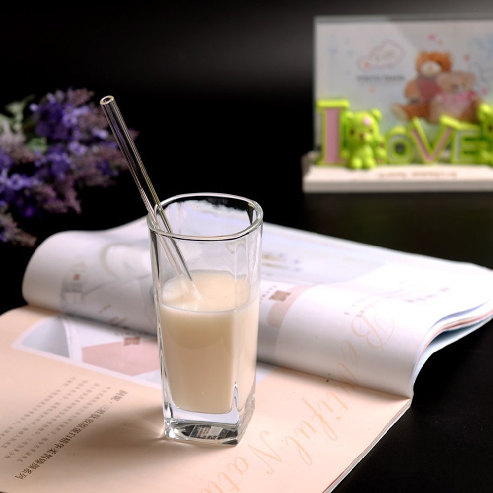 Glas Stro Herbruikbare Voor Milkshakes Herbruikbare Glas Rietjes Smoothie Rietje Voor Milkshakes Koude Dranken Rietjes Set