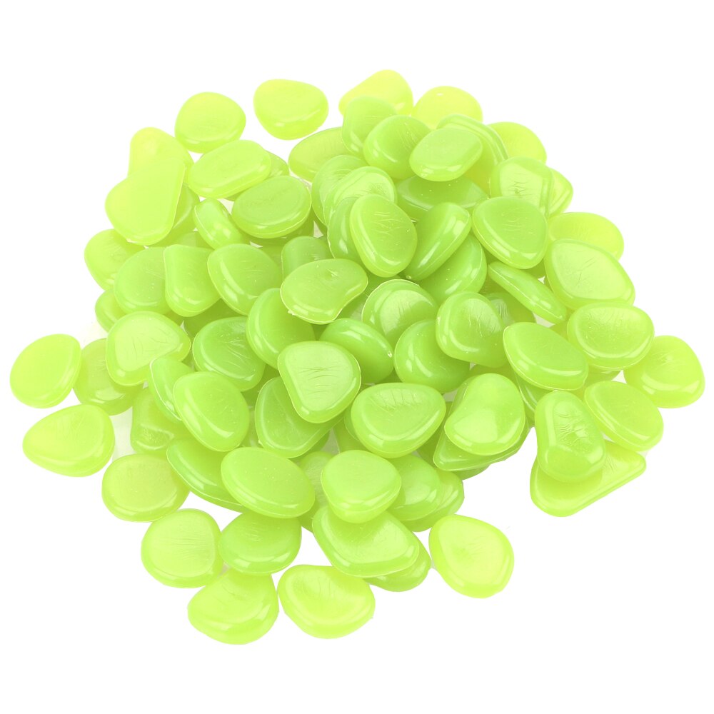 100 Stks/pak Tuin Steentjes Lichtgevende Stenen Kunstmatige Glowing Stones Rock Glow In The Dark Voor Loopbrug Aquarium Tuin Yard: YELLOW