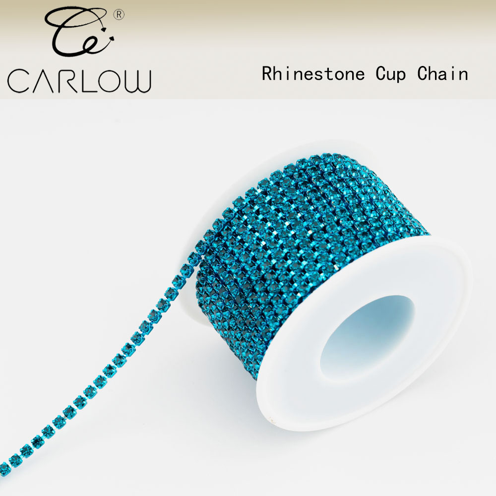 Carlow 10Yard/Rol Primaire Kleur Glas Kristallen Steentjes Ketting Naaien Op Close Cup Strass Kettingen Rol Voor Tas Decoratie: 4Mm / Black