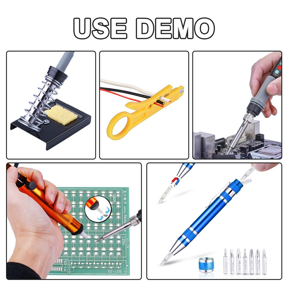 60W / 90W Soldering Iron Kit LED Digital Soldering Gun Adjustable Temperature Controlled Repair Electric 220V Tin Welding Tools