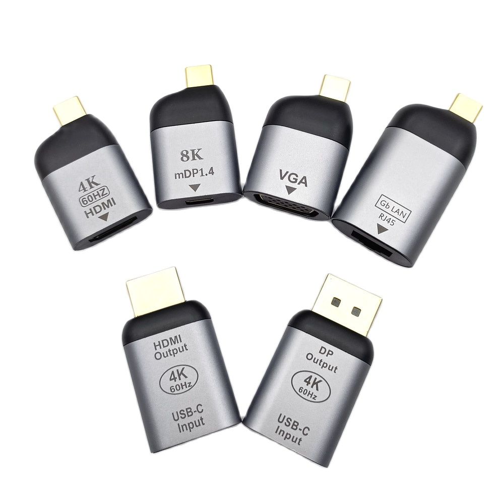 Type C USB 3.1 To HDMI-Compatible DP VGA miniDP MDP RJ45 Adapter Plug Converter Projection 4K/8k 60Hz USB C Male Female HD Video