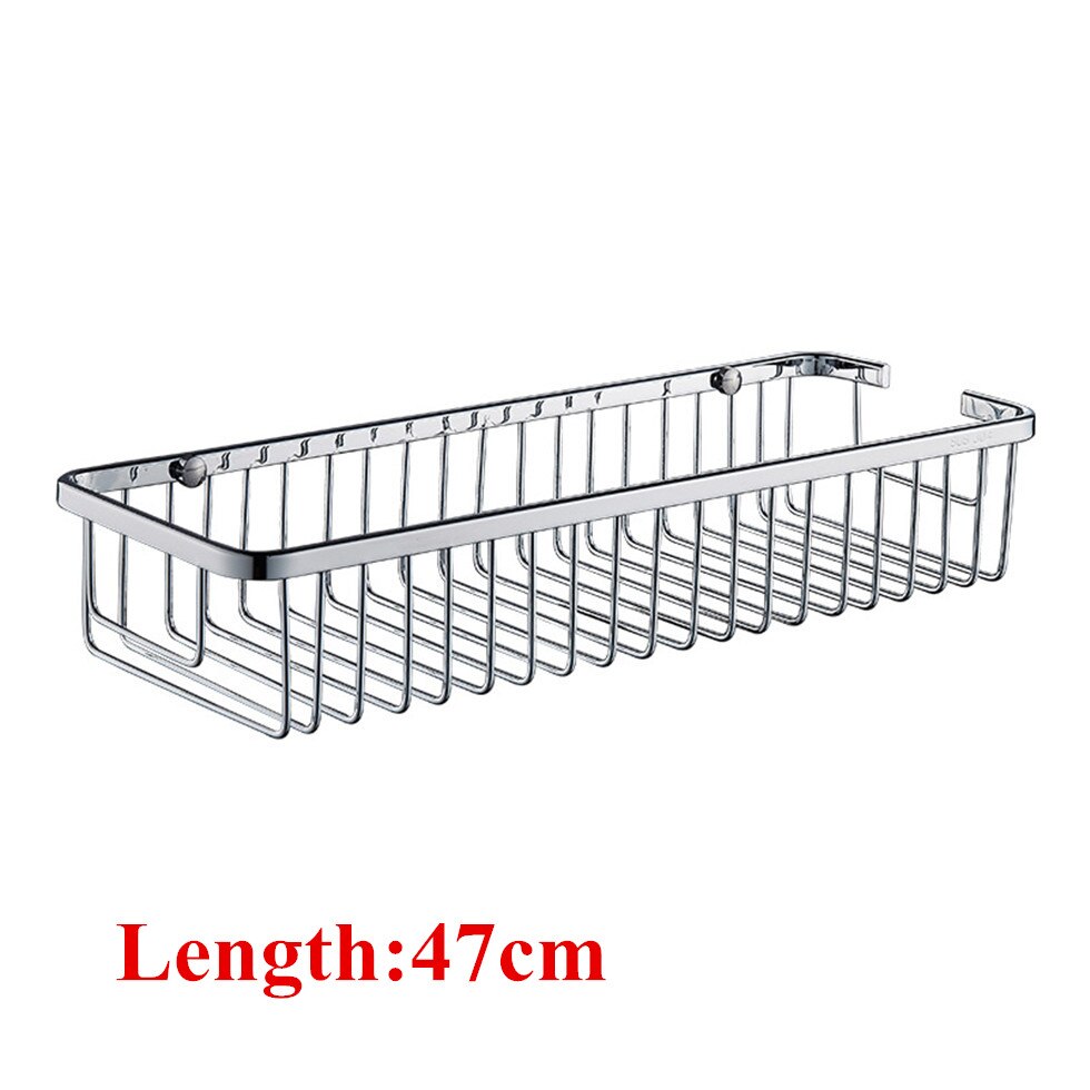 Väggmonterad badrumskorg 304 rostfritt stål duschkadeförvaringshylla för schampotvålhållare etagere tipi repisa: Längd 47cm