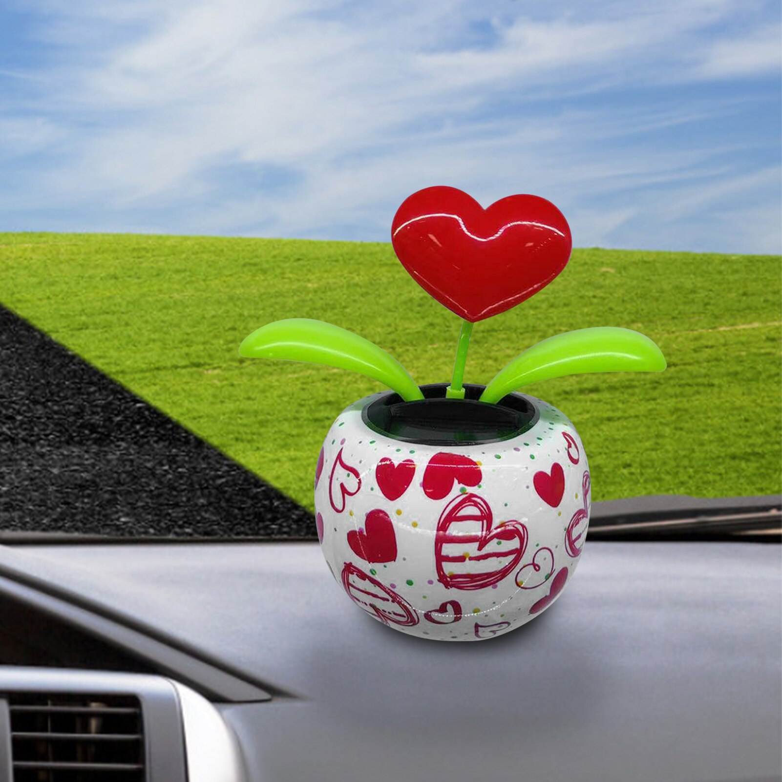 1Pcs Zonne-energie Dansen Bloem Auto Dashboard Ornamenten Swingende Speelgoed Auto Accessoires Auto Interieur Decoratie
