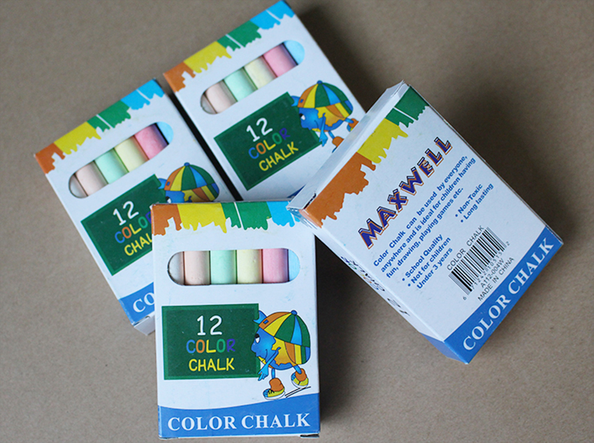 12 pcs/Box Dustless Chalk Pen Drawing Chalks For Blackboard Stationary Office School Supplies Accessories Multicolor Chalks