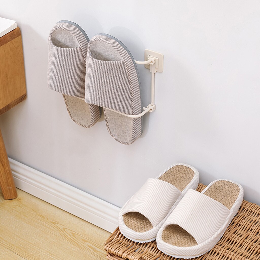 25# Storage Holder Home Plastic Wall Hanging Hanger Slippers Shelf Storage Organizer Housekeeping Shoes Rack