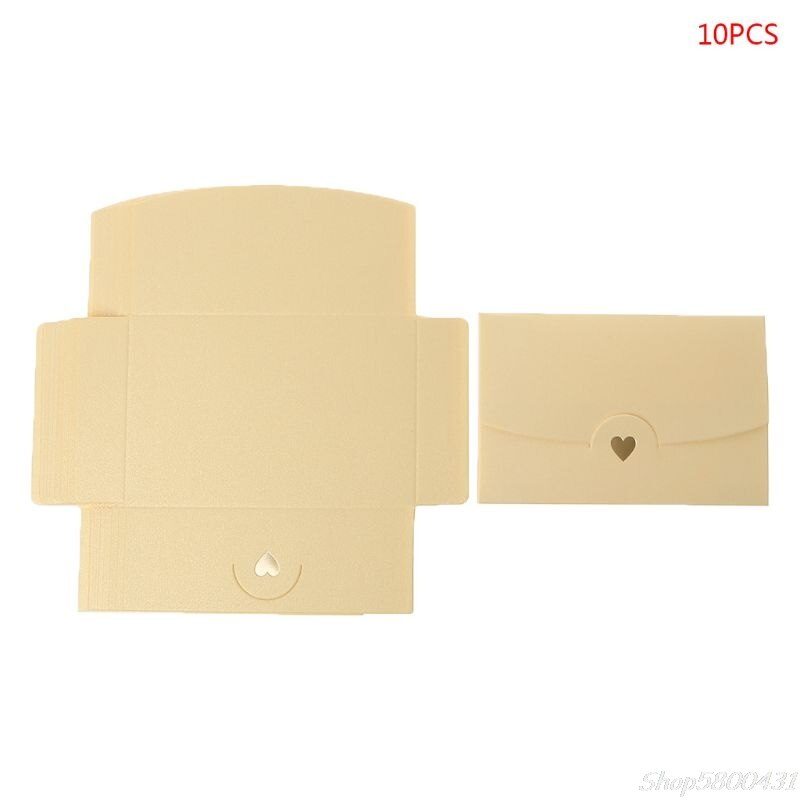 10pcs Blank Mini Heart Retro Paper Envelopes Wedding Party Invitation Envelope For Letter Greeting Cards O01 20: Light Yellow
