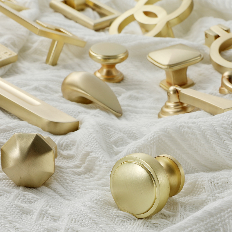 Manijas de cajón para muebles, pomo de cocina para puerta, cajón, muebles de cocina, anillos dorados de un solo orificio