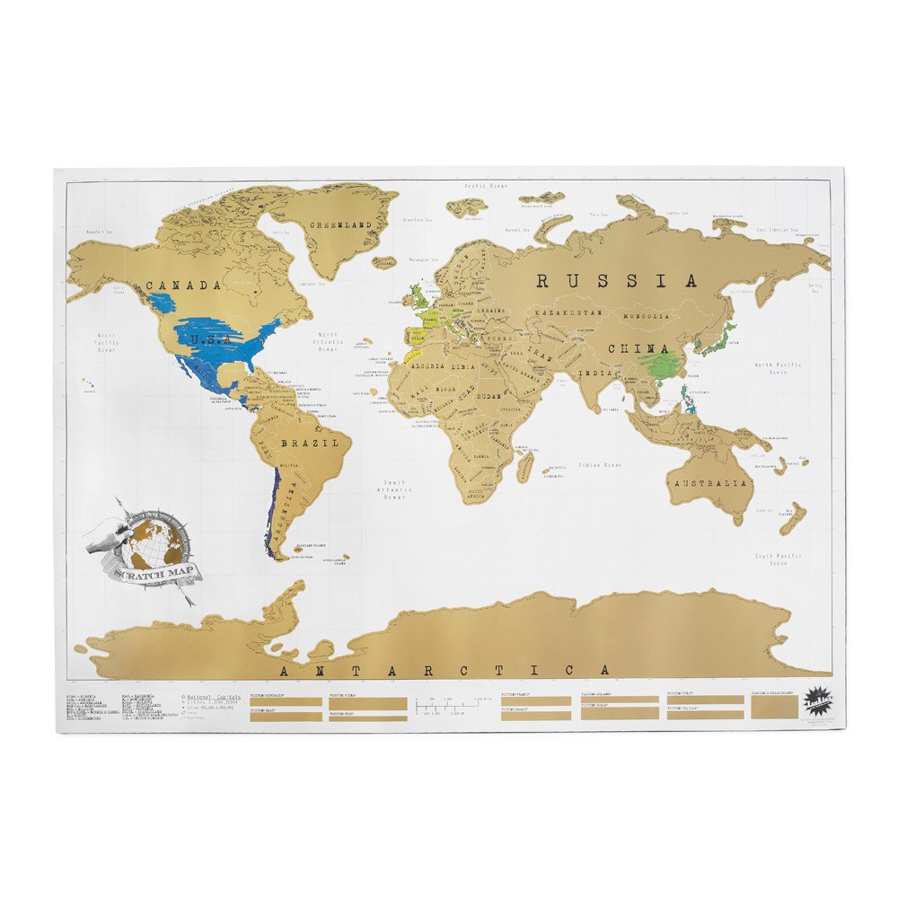 Movie Poster Scratch Off World Map Poster with Tube