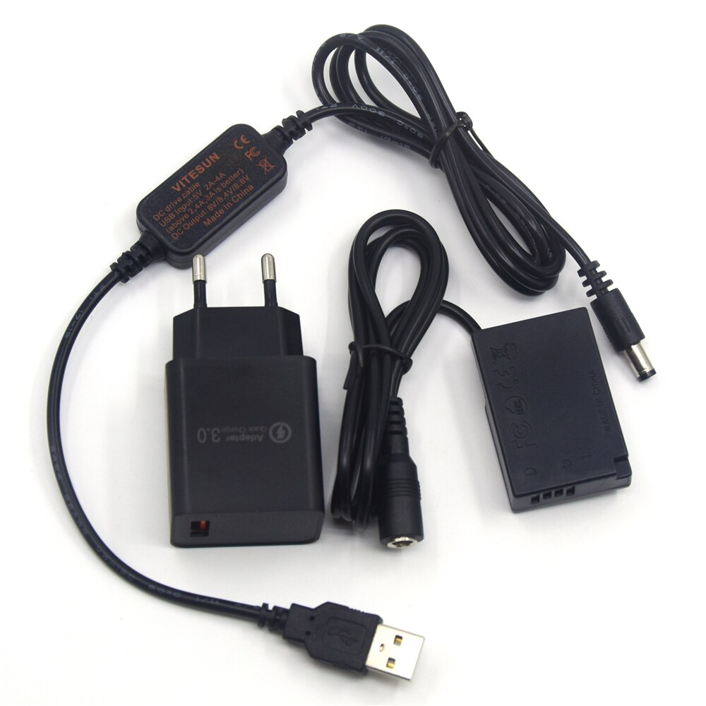 USB Energie Kabel 8V + DR-E18 LP-E17 Attrappe Batterie + 5V Ladegerät für Kanon EOS 750D Kuss X8i t7i T6i 760D T6S 77D 800D 200D Rebell SL2