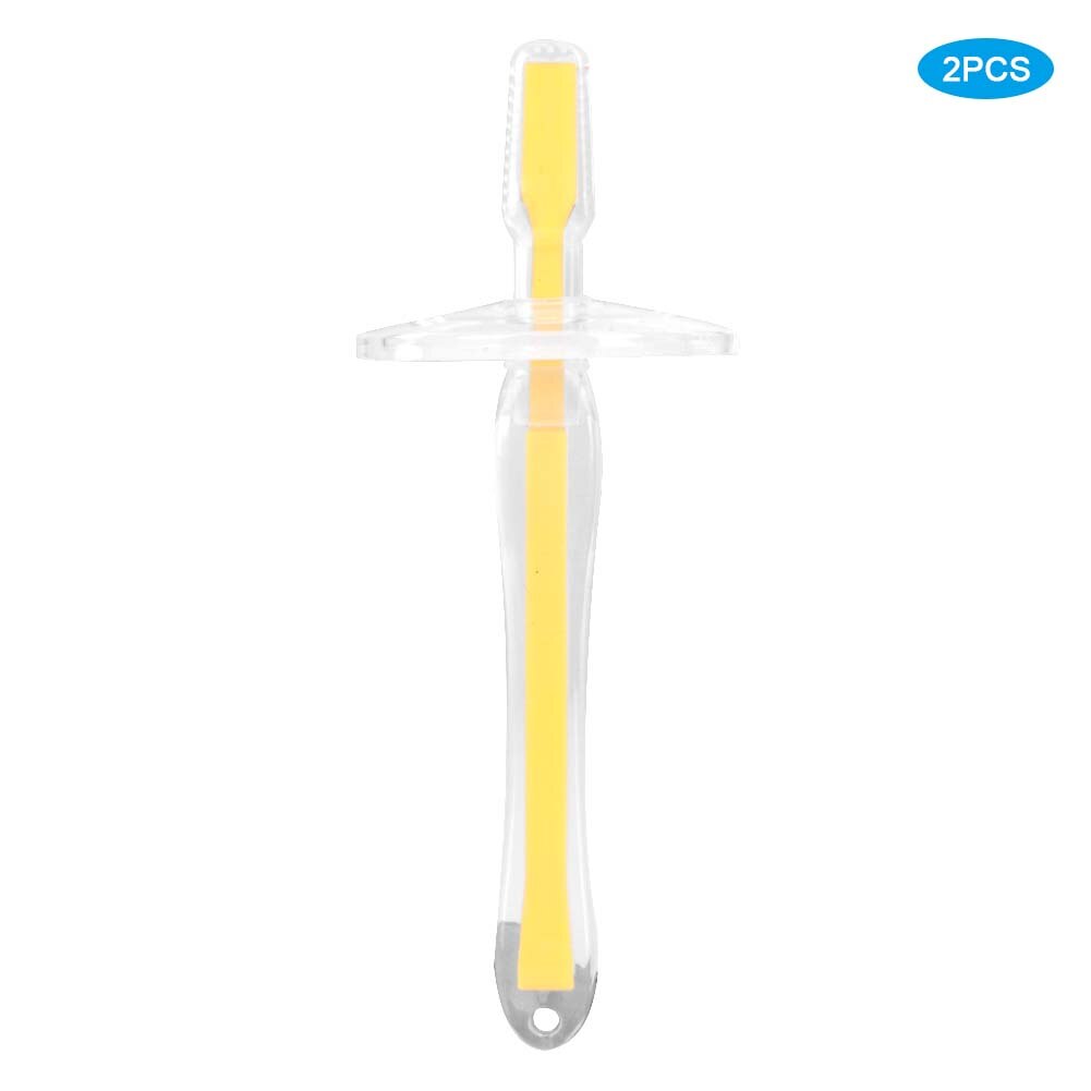 2 Stuks Baby Baby Tandenborstel Zachte Siliconen Tanden Massage Borstel Tanden Schoonmaken Tool Baby 'S Training Tandenborstels Tandheelkundige Zorg