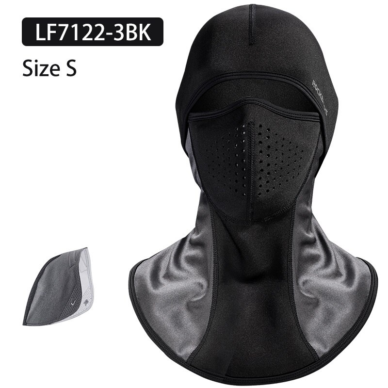 ROCKBROS-Mascarilla de Esquí Térmica, Capucha Protectora para la Cara de Vellón, Bufanda de Forro Polar para Hacer Deporte al Aire Libre, Accesorio de Snowboard Cortaviento, Pasamontañas para Ir en Bicicleta: LF71223BKS