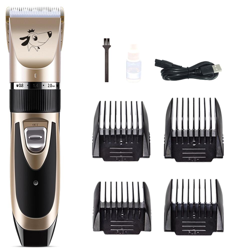 Pet Grooming Tool Electric Pet Dog Hair Clipper Rechargeable Dog Trimmer Set Comb Scissors Grooming Tool Support: A