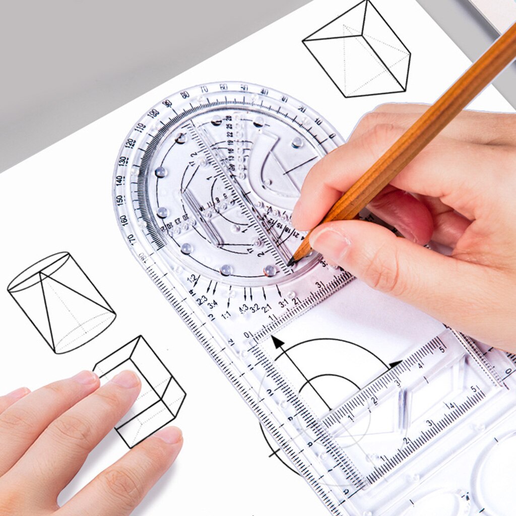 Geometric Drawing Template Measuring Tool for Artist Student Pattern Maker DIY for Kids Adults Durable
