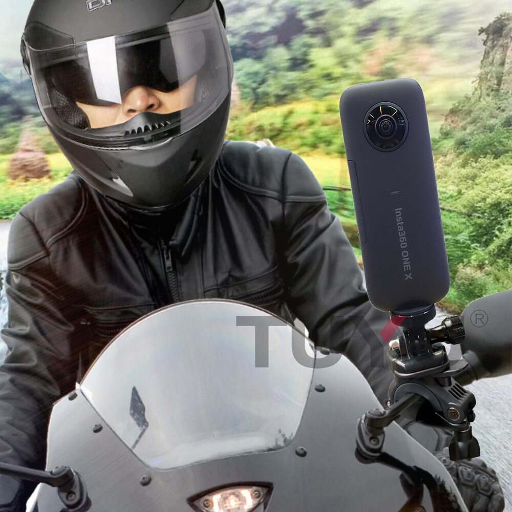 Tuyu motorsykkel bakspeil stang monteringsbrakett til insta 360 en x/en x panoramakamera tilbehør multifunksjon