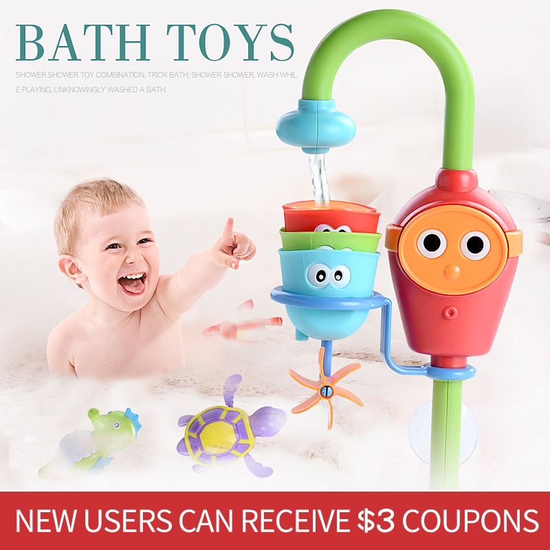 Badeture urværk spille vand på badeværelset oyuncak til baby drenge børn børn pool svømning badekar legetøj