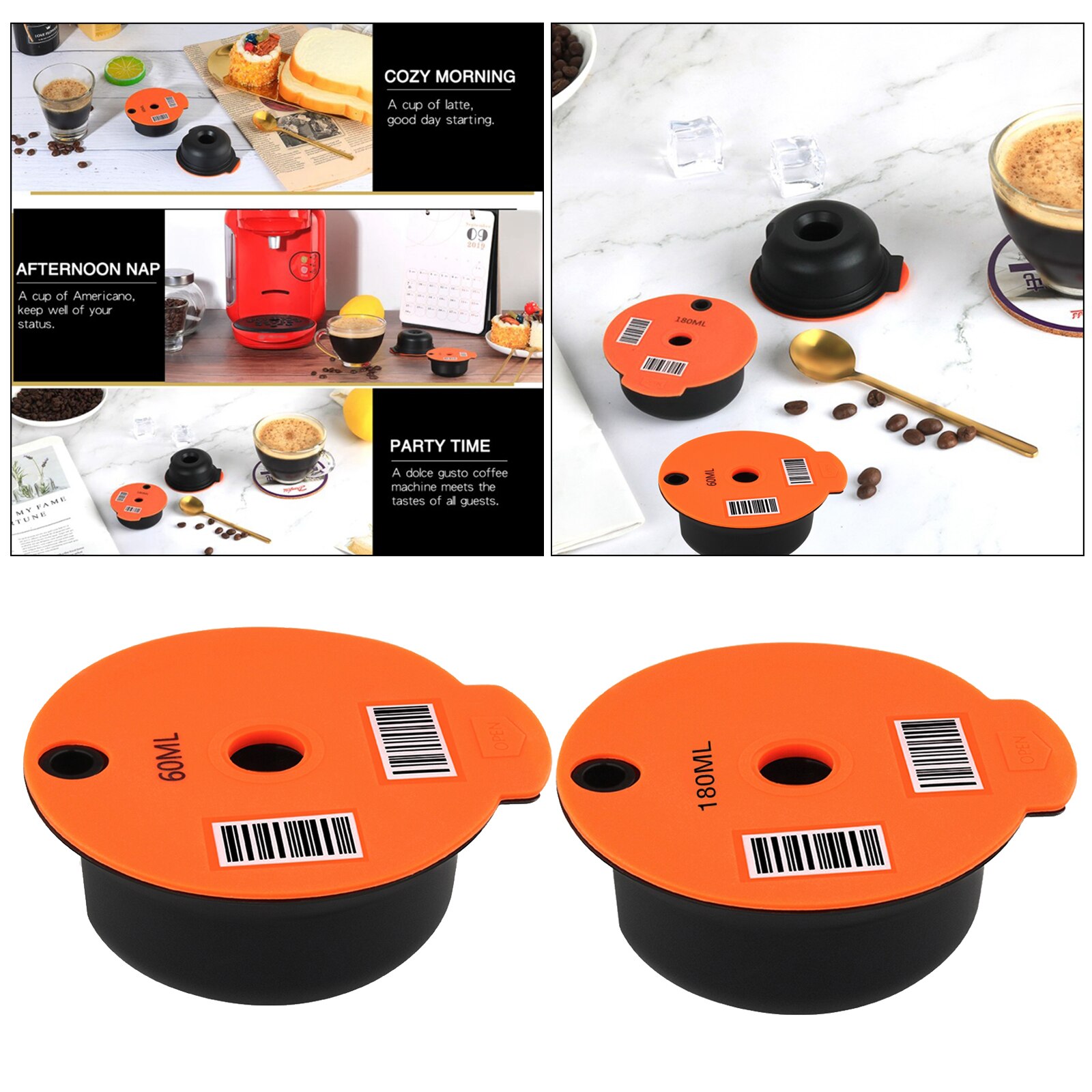 Cápsulas reutilizables rellenables para Bosch Tassimo, cápsulas con filtro, de malla de acero inoxidable, para casa, oficina, café