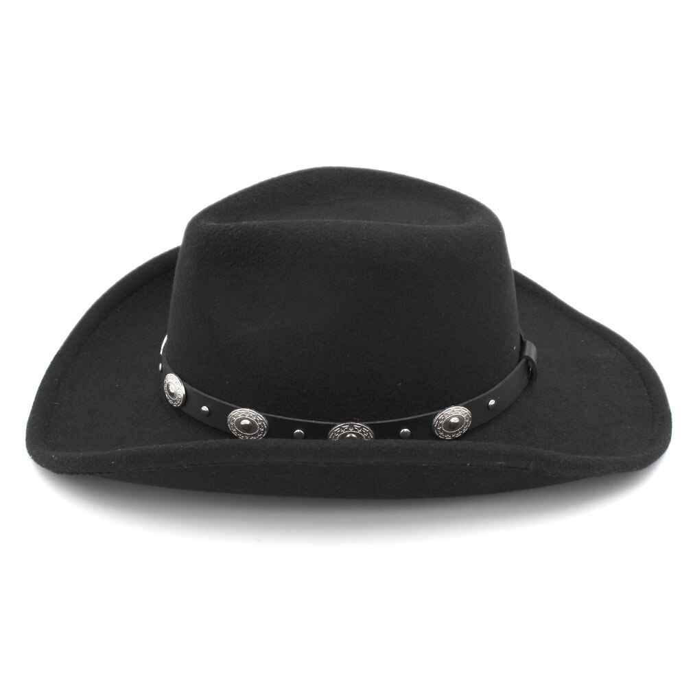 Mistdawn Men Women Western Cowboy Derby Hat Sombrero Godfather Cap Outdoor Wide Brim Jazz Top With Leather Band