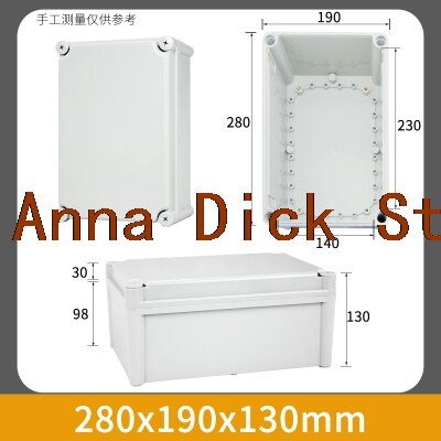 Abs Waterdichte Waterdichte Caisson Junction Outdoor Seal Aansluiten Elektrische Verdeelkast Schakelaar Outdoor Switch Box: 280x190x130MM