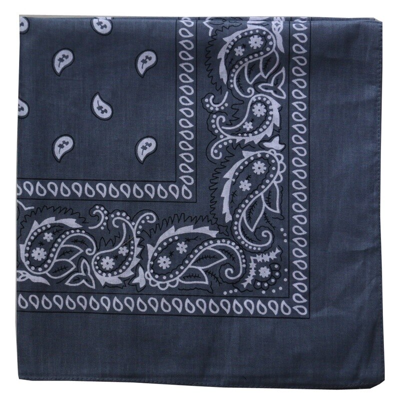 Winfox hofte hopp punk bomull svart hvit marine rød paisley bandana hodeplagg skjerf til herre dame: Grå