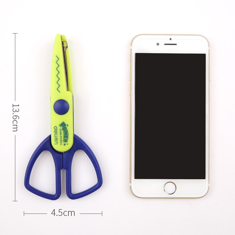 Deli 1pcs kawaii lace scissors wavy line art children's paper scissors jagged line manual diy paper scissors for crafting