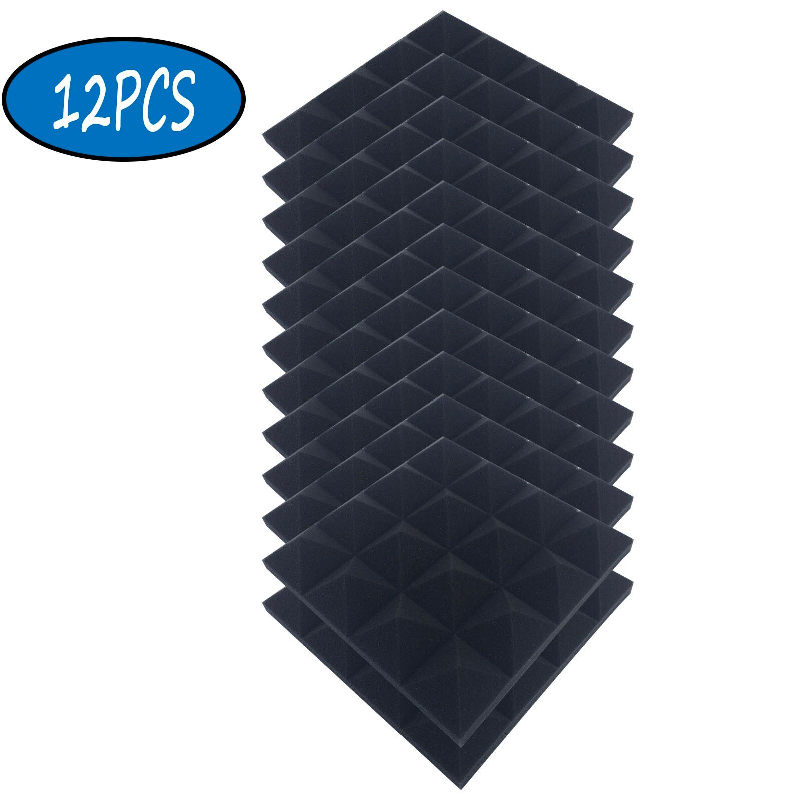 Home Scene Layout, Sound-absorbing Foam Wall, Indoor Sound-absorbing Cotton Soundproofing Foam Sound-Absorb Noise Sponge Foam: Black