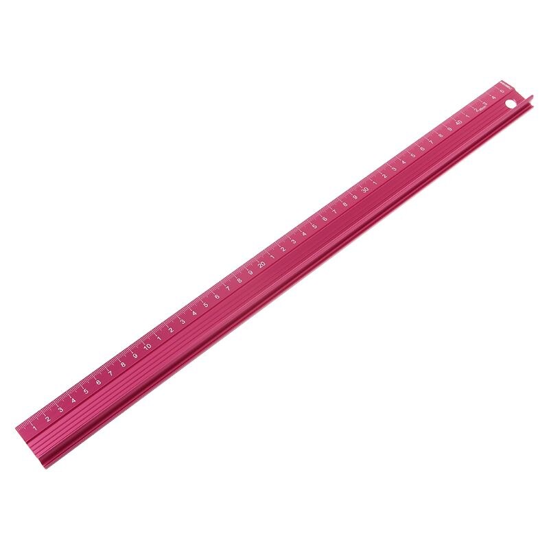 Aluminum Alloy Straight Ruler Protective Scale Measuring Engineers Drawing Tool 20/30/45cm: red 45cm