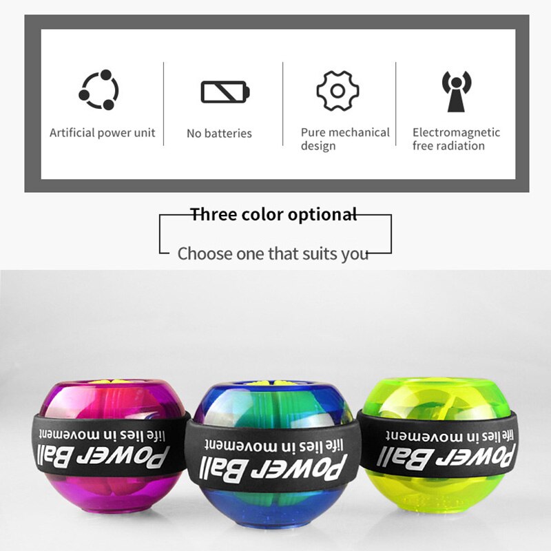 LED Wrist Ball Trainer Gyroscope Machine Fitness Strengthener Gyro Power Ball Arm Exerciser Powerball Exercise Machine Powerball