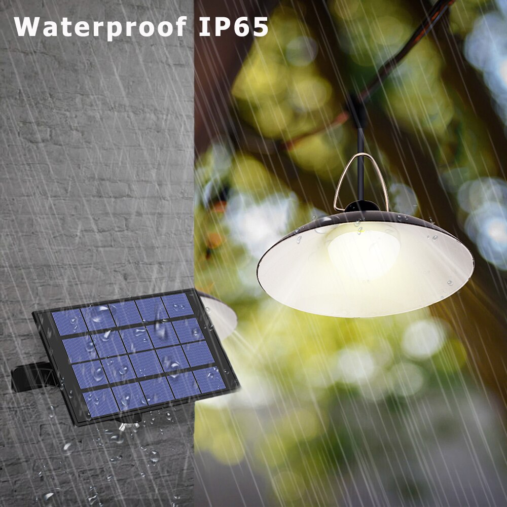 Solar Light Shed Lights With Panel Garden Lamp Waterproof Outdoor Indoor Solar Powered Hanging Lights 9.8FT Cord Ceiling Porch