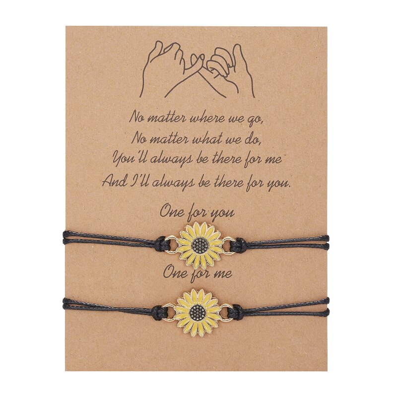 2 teile/satz Charme Paar Freundschaft Armband Liebe Herz Daisy Vulkanischen Stein Perle Armreifen Armband Für Frauen Männer Glück Merk Schmuck